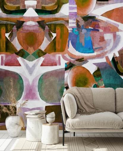 Brown Shapes Abstract Wallpaper