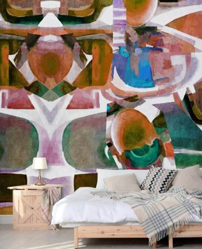 Papier peint abstrait de formes brunes