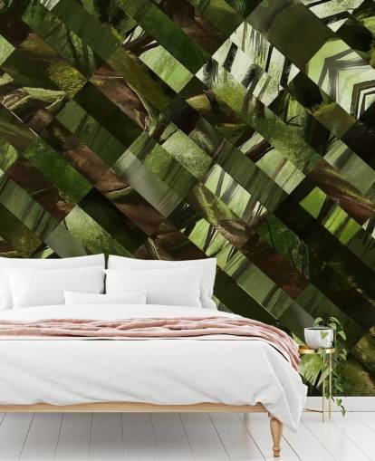 Papel de Parede Geométrico Verde