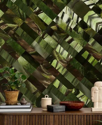 Geometric Green Wood Wallpaper Geometric Green Wood Wallpaper