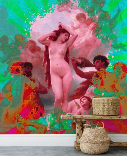 vihreä ja vaaleanpunainen abstrakti taide vintage art tapetti vihreä ja vaaleanpunainen abstrakti taide vintage art tapetti