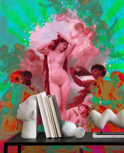 green and pink abstract art vintage art wallpaper green and pink abstract art vintage art wallpaper