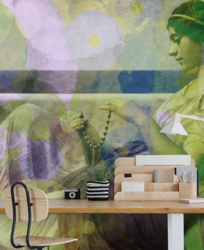 vintage portrait of a woman with modern colour layers wallpaper vintage portrait of a woman with modern colour layers wallpaper