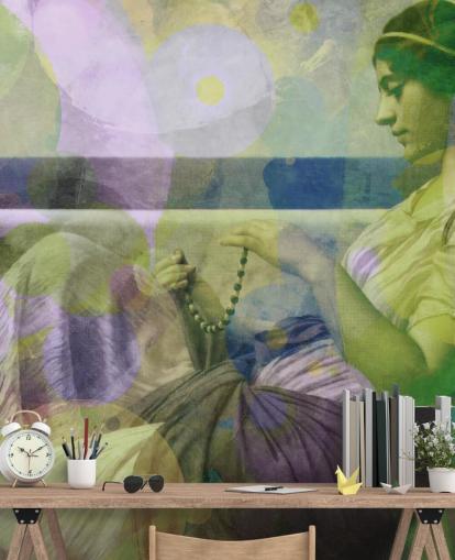 vintage portrait of a woman with modern colour layers wallpaper vintage portrait of a woman with modern colour layers wallpaper