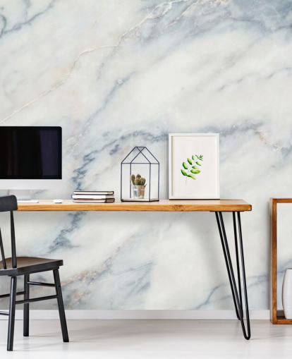 mural de papel pintado de mármol de piedra pálida