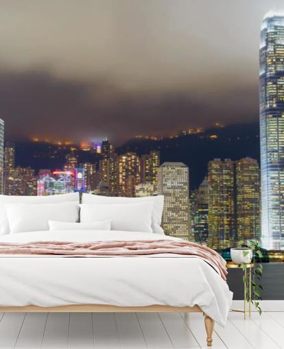 bunte Hong Kong bei Nacht Tapete bunte Hong Kong bei Nacht Tapete