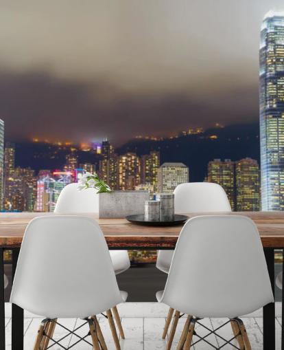 färgglada hong kong på natten tapeter