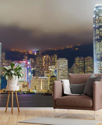 farverige hong kong natten tapet farverige hong kong natten tapet
