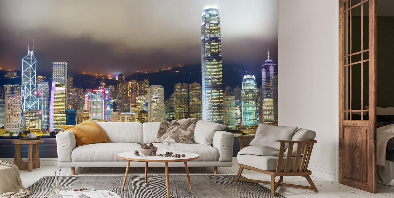Papel de parede Skyline Hong Kong | Wallsauce PT