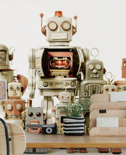 Vintage robotit taustakuva