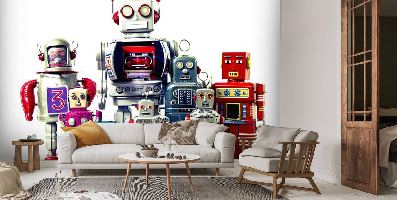 Robots Wall Mural Wallsauce US