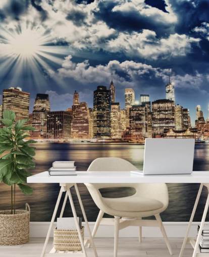 Lower Manhattan from Brooklyn New York Wallpaper 