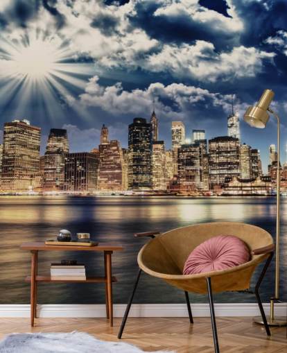 Lower Manhattan ab Brooklyn New York Hintergrundbild Lower Manhattan ab Brooklyn New York Hintergrundbild