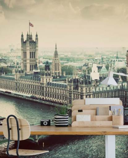 vintage london tapet
