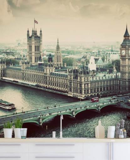 vintage london tapet