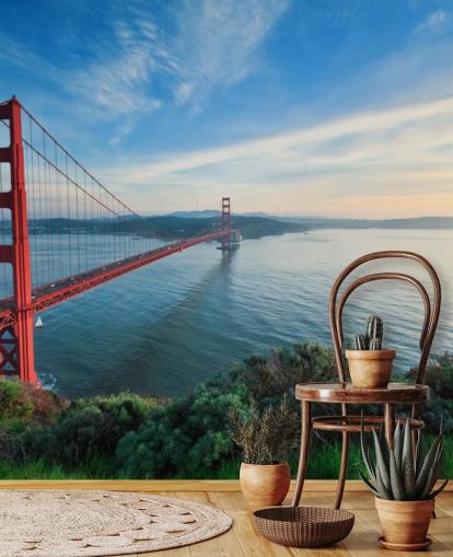 red bridge view behang