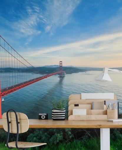 red bridge view behang