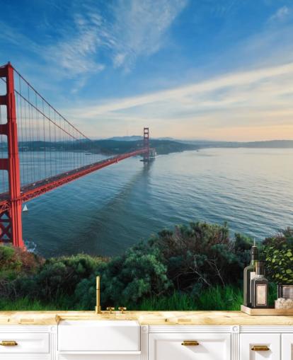 red bridge view wallpaper
