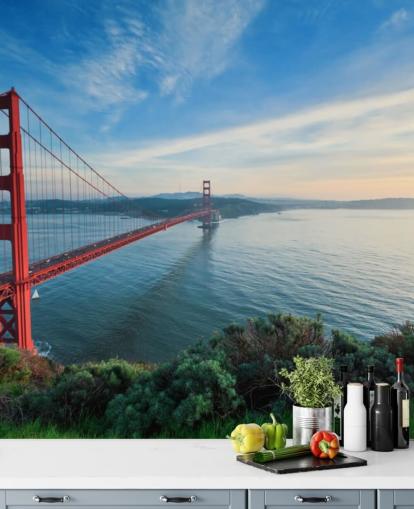 red bridge view wallpaper