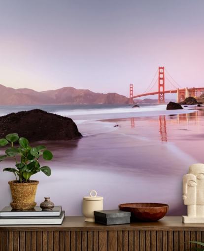 Ranta ja San Franciscon punaisen sillan seinämaalaus