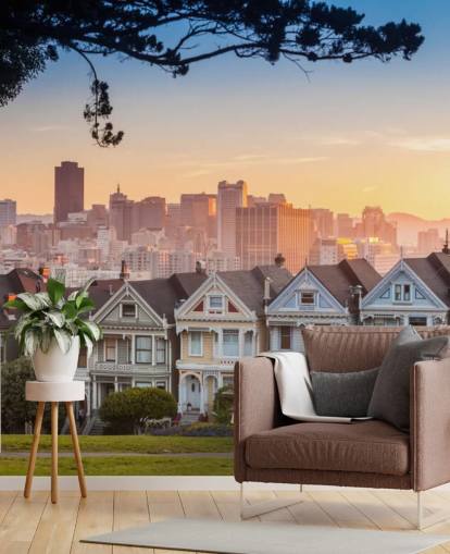 Fondo de pantalla Famous view of San Francisco at Alamo Square