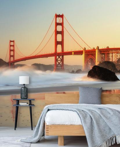 Golden Gate Sunrise Wall Mural Wallpaper