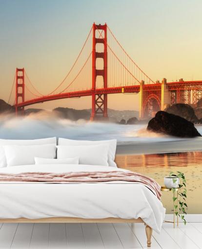 Amanecer Golden Gate Wall Mural Wallpaper Amanecer Golden Gate Wall Mural Wallpaper