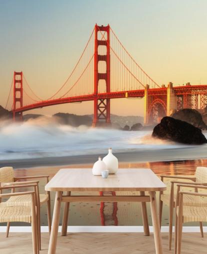 Golden Gate Sunrise Wall Mural Wallpaper