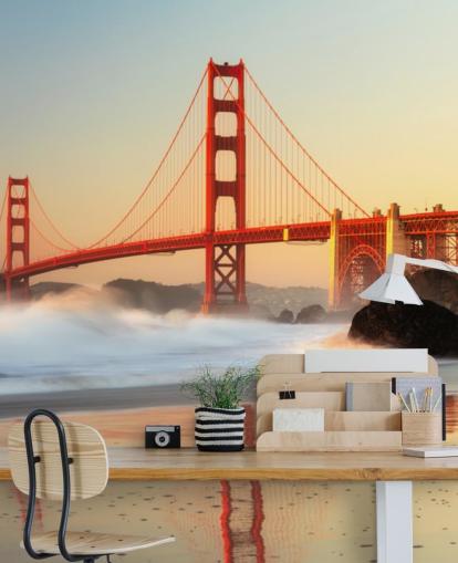 Amanecer Golden Gate Wall Mural Wallpaper Amanecer Golden Gate Wall Mural Wallpaper