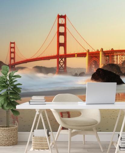 Golden Gate Soloppgang Wall Mural Wallpaper