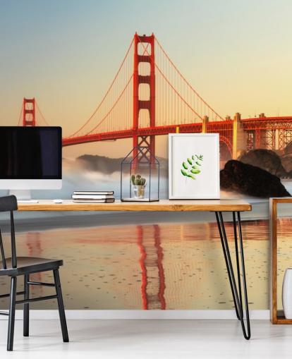 Amanecer Golden Gate Wall Mural Wallpaper