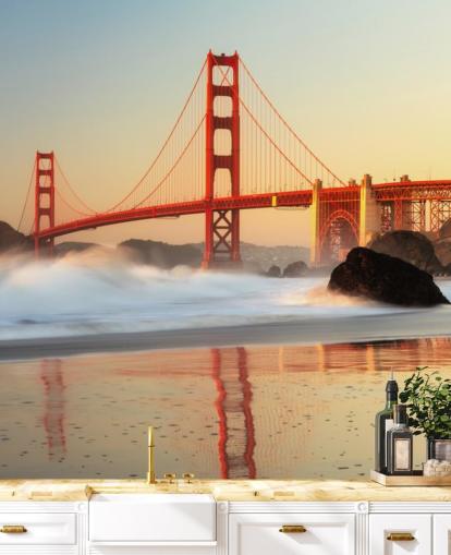 Amanecer Golden Gate Wall Mural Wallpaper Amanecer Golden Gate Wall Mural Wallpaper