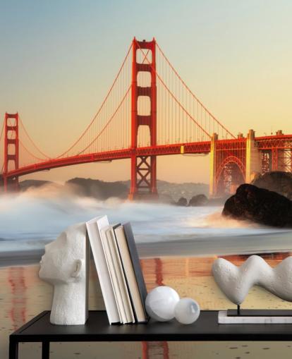 Golden Gate Sunrise Wall Mural Wallpaper Golden Gate Sunrise Wall Mural Wallpaper