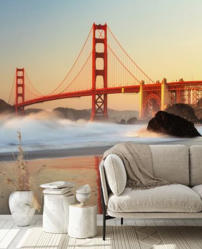 Golden Gate Sunrise Wall Mural Wallpaper Golden Gate Sunrise Wall Mural Wallpaper