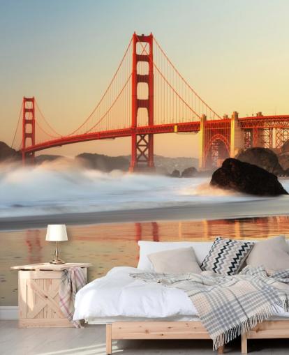 Golden Gate Sunrise Wall Mural Wallpaper Golden Gate Sunrise Wall Mural Wallpaper