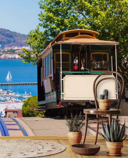 San Francisco Street Car Wall Mural Wallpaper San Francisco Street Car Wall Mural Wallpaper
