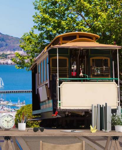 San Francisco Street Car Wall Mural Wallpaper