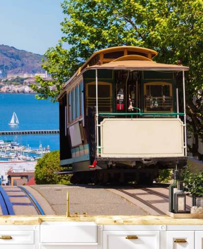 San Francisco Street Car Wall Mural Wallpaper