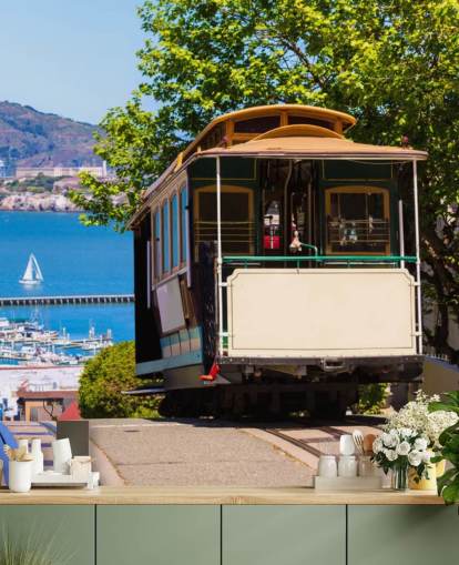 San Francisco Street Car Wall Mural Wallpaper