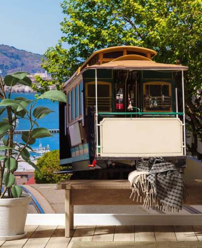 San Francisco Street Car Wall Mural Wallpaper