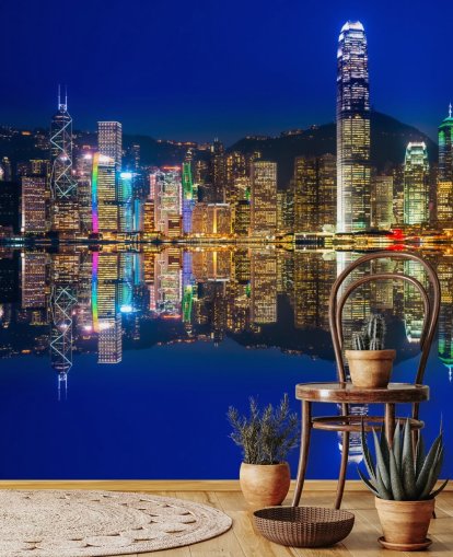 blå himmel og vann hong kong tapet