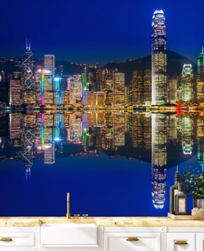 blå himmel och vatten hong kong tapeter