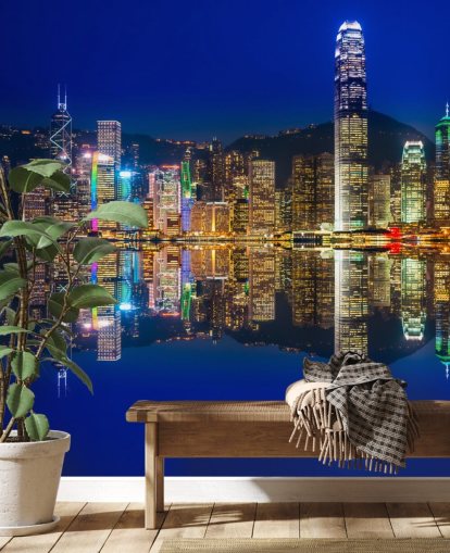 carta da parati hong kong blu cielo e acqua carta da parati hong kong blu cielo e acqua