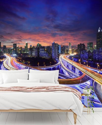 Coucher de soleil de Shanghai Shanghai Highway Sunset Wallpaper Coucher de soleil de Shanghai Shanghai Highway Sunset Wallpaper