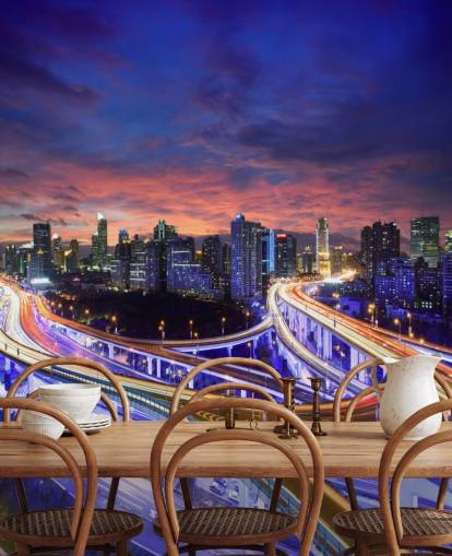 Shanghai Highway Solnedgang Shanghai Highway Sunset Wallpaper 