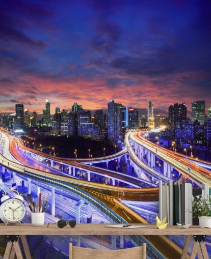 Shanghai valtatie Auringonlasku Shanghai Highway Sunset Wallpaper 