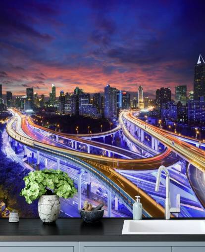 Puesta de sol de Shanghai Shanghai Highway Sunset Wallpaper Puesta de sol de Shanghai Shanghai Highway Sunset Wallpaper