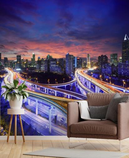 Puesta de sol de Shanghai Shanghai Highway Sunset Wallpaper Puesta de sol de Shanghai Shanghai Highway Sunset Wallpaper