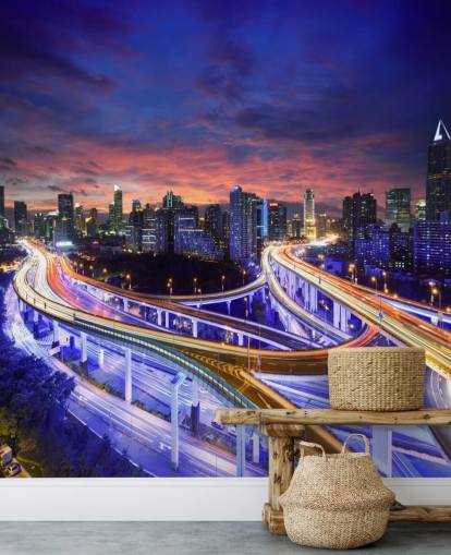 Shanghai Highway Sonnenuntergang Shanghai Highway Sunset Wallpaper 