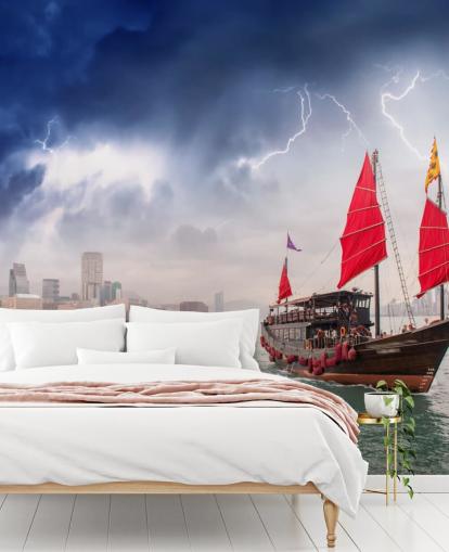 boat on sea by hong kong wallpaper boat on sea by hong kong wallpaper